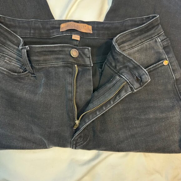 Judy Blue 90's Washed Black High Waist Straight Leg Jeans 13/31 Petite - Picture 10 of 15